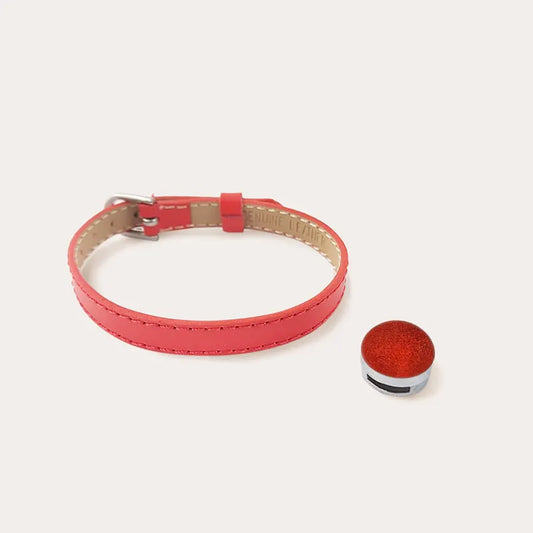 Bracelet cuir rouge pour femmes élégantes flambesia