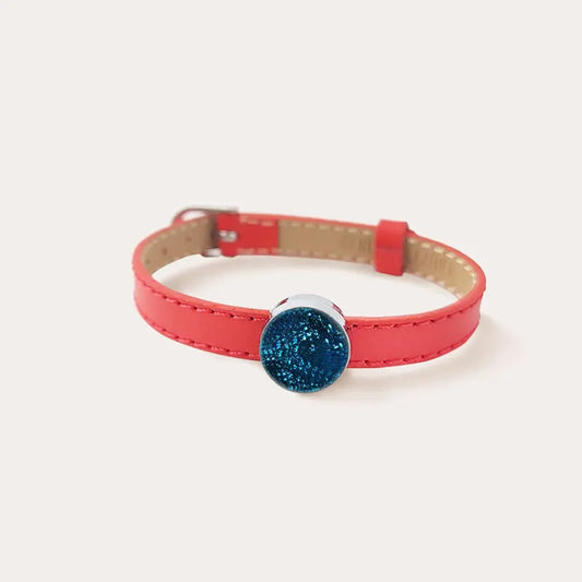Bracelet cuir rouge, secret de bleu azuline