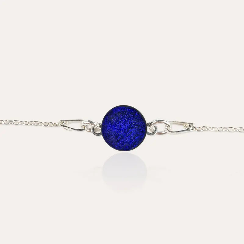 Bracelet discret pour femme en argent bleu nocturnelle