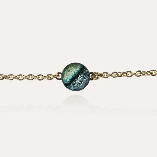 Bracelet douceur été femme plaqué or vert oryna