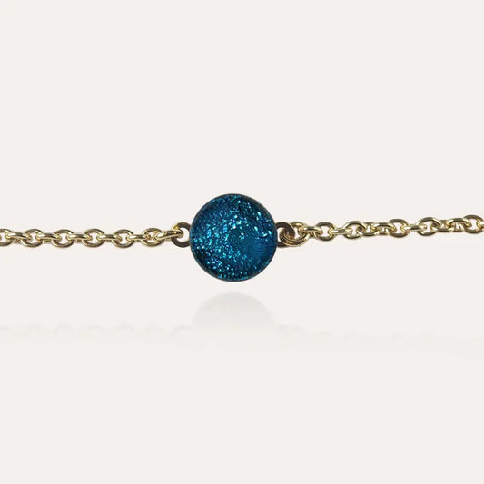 Bracelet douceur fin femme or bleu azuline