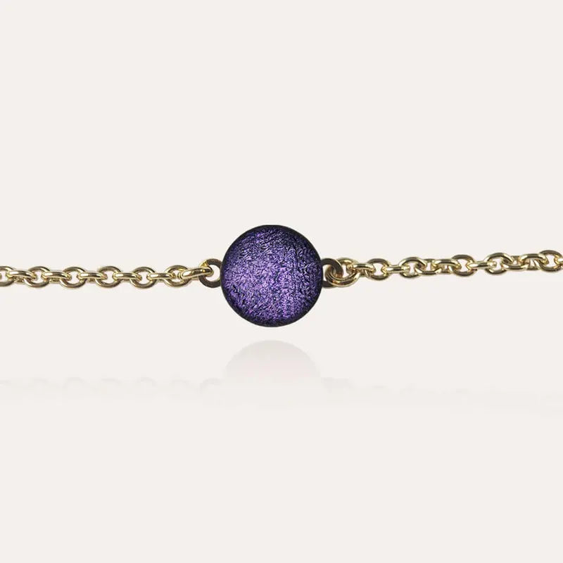 Bracelet douceur fin pour femme plaqué or violet lilalune