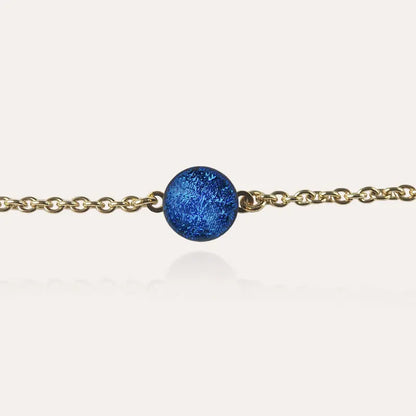 Bracelet douceur grosse maille or bleu lagonia