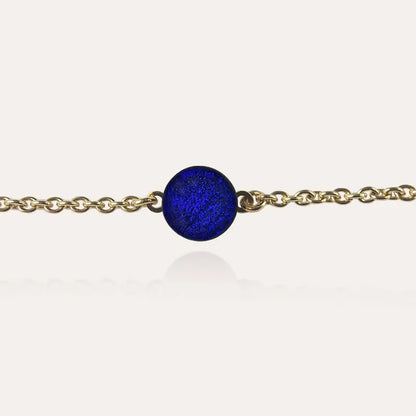 Bracelet douceur verre de Murano doré bleu nocturnelle