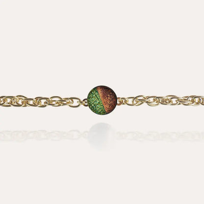 Bracelet à chaîne pour femme et or, marron terriane