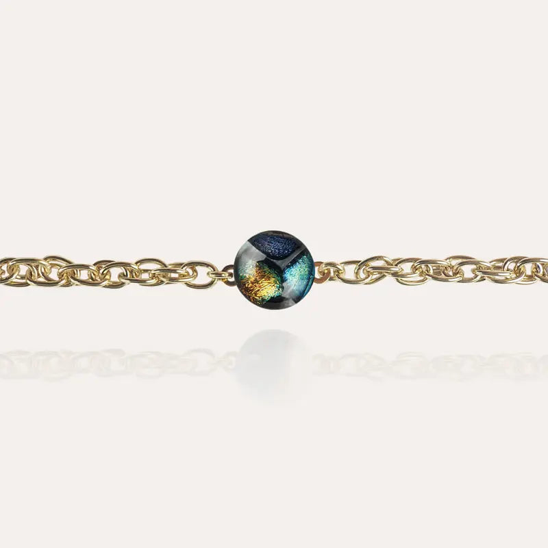 Bracelet à chaîne pour femme et plaque or, multicolore elumina