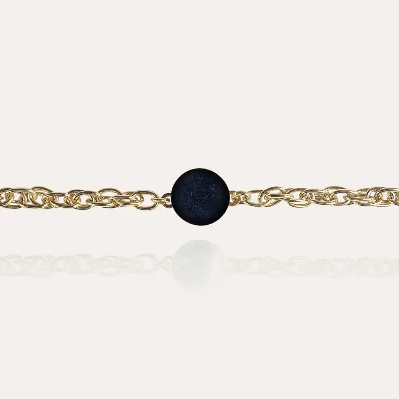 Bracelet à chaîne pour femme doré et bleu albarelle