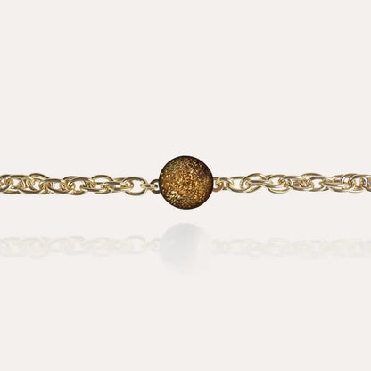 Bracelet à chaîne pour femme en or, marron et orange alara