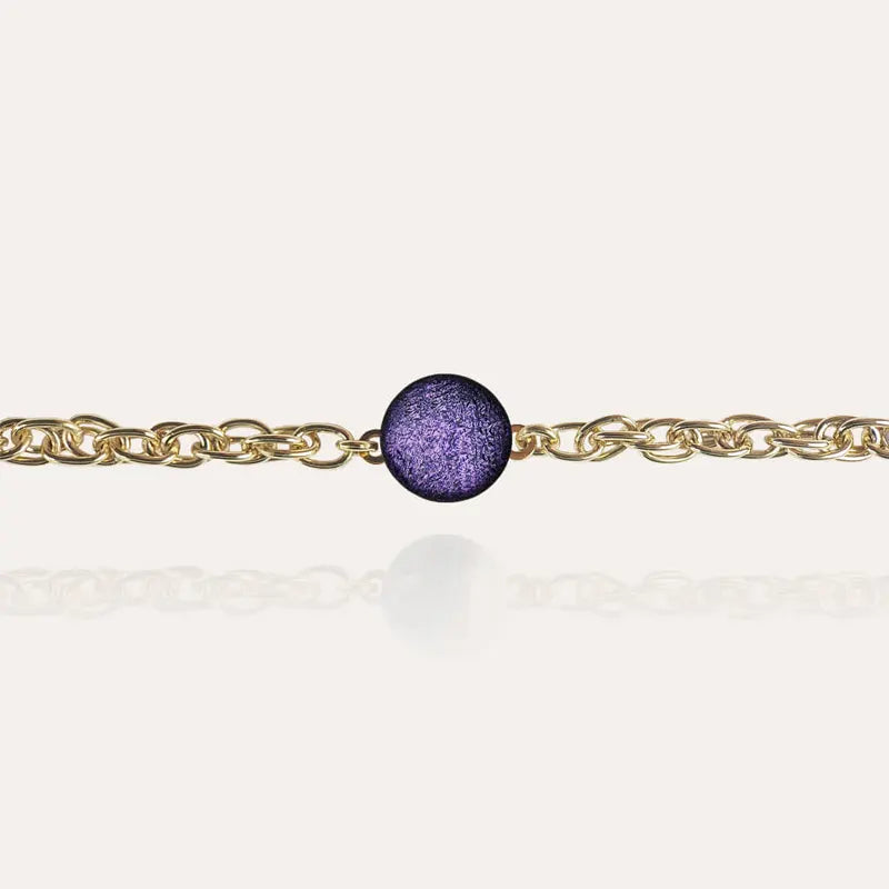 Bracelet à chaîne pour femme en or et violet lilalune