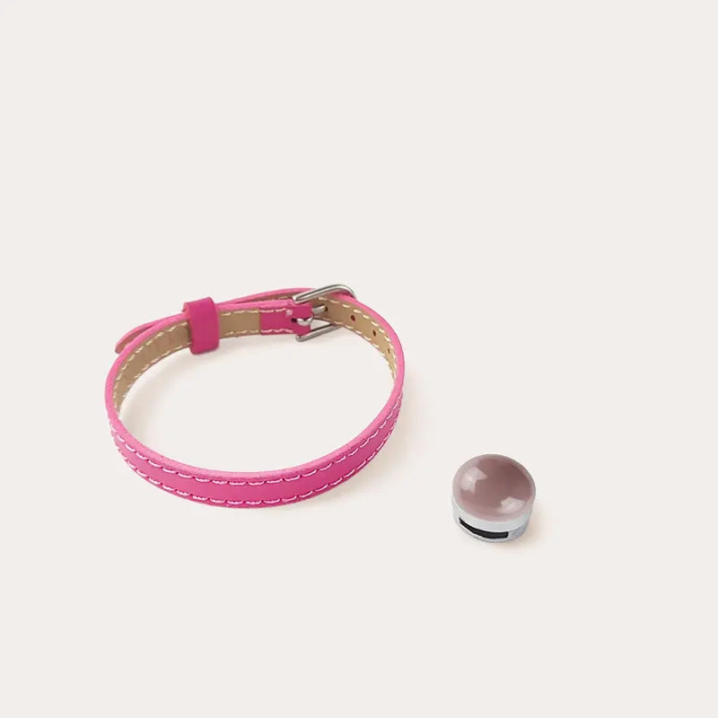 Bracelet femme en cuir rose roselite