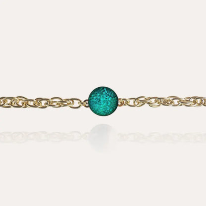 Bracelet pour femme en or et doré, vert emeria