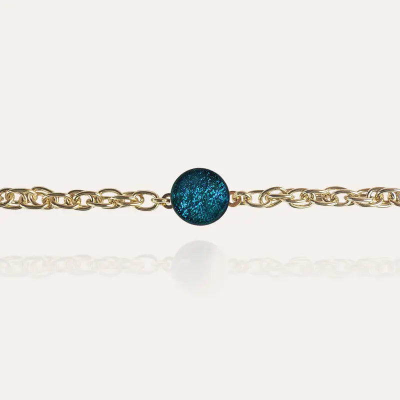 Bracelet à grosse maille pour femme en or, bleu laga
