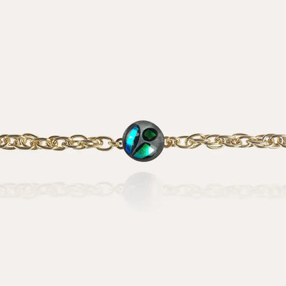 Bracelet de luxe pour femme en plaque or, bleu voluca