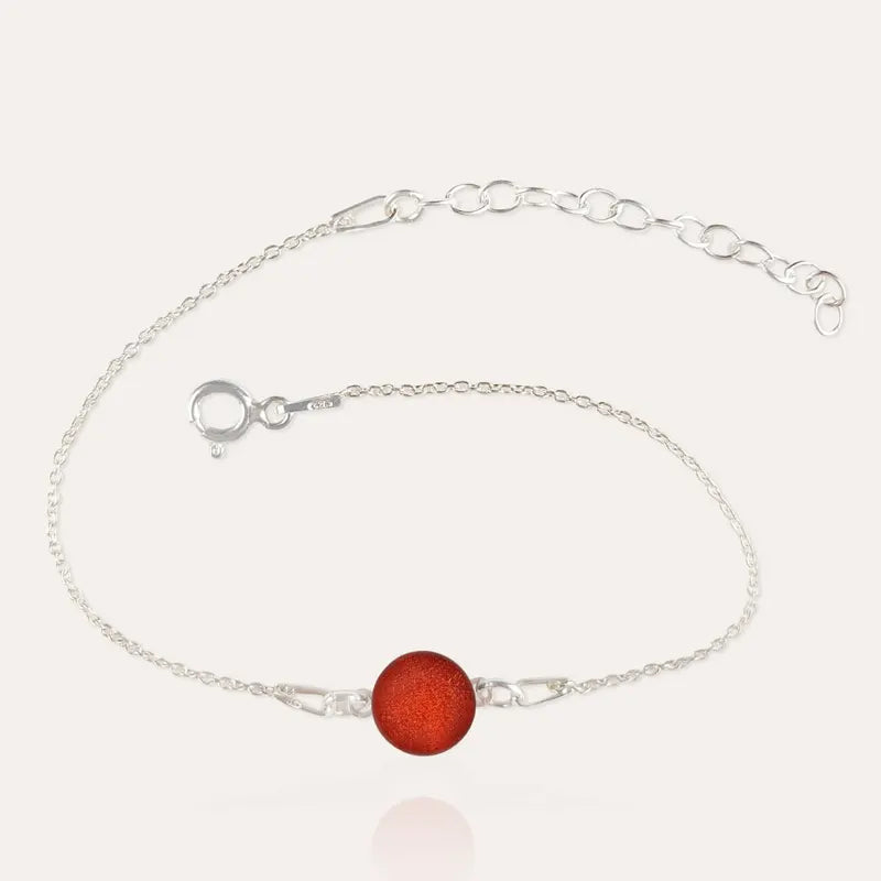 Bracelet femme simple en argent 925 rouge flambesia