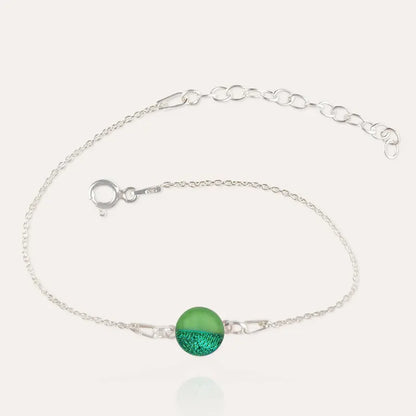 Bracelet fin en argent pour femme vert avantica