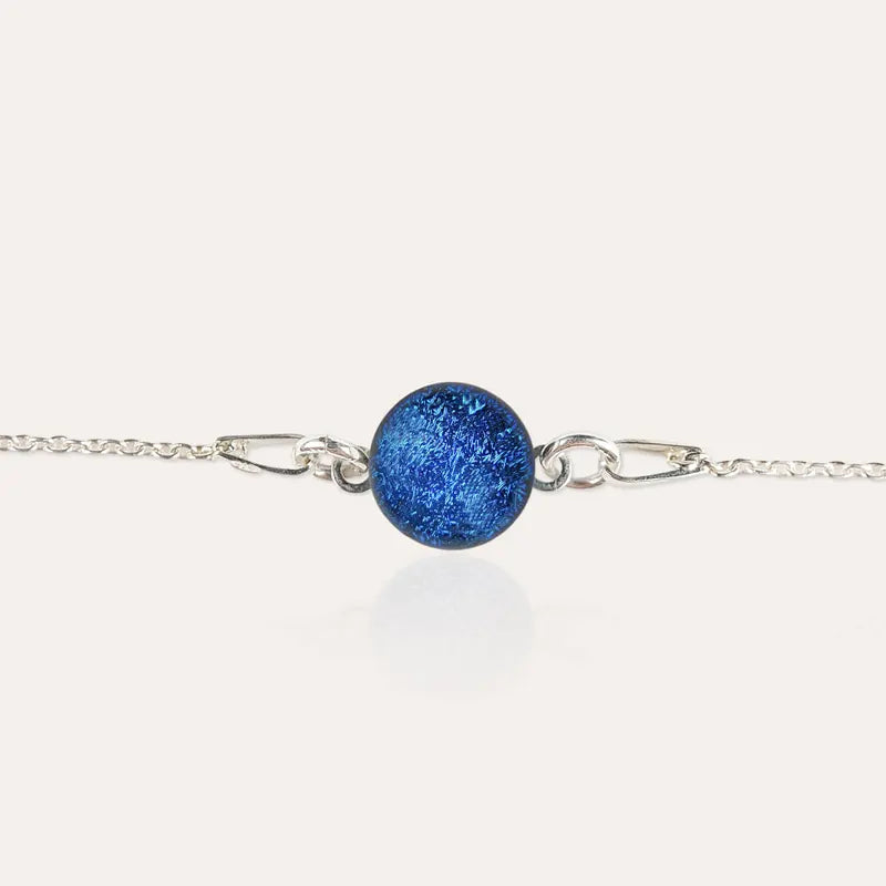 Bracelet fin pour femme en argent bleu lagonia