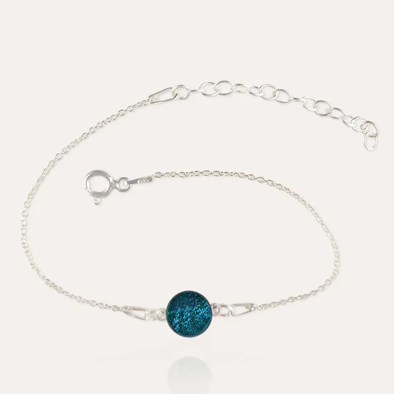 Bracelet fin femme en argent massif bleu laga