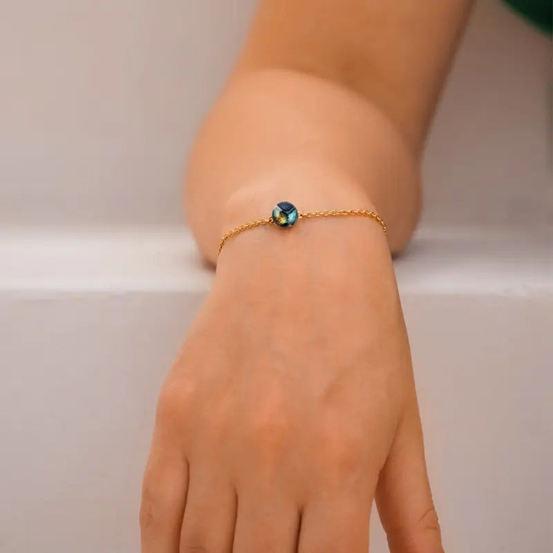 Bracelet fin pour femme avec des perles en plaque or, multicolore elumina
