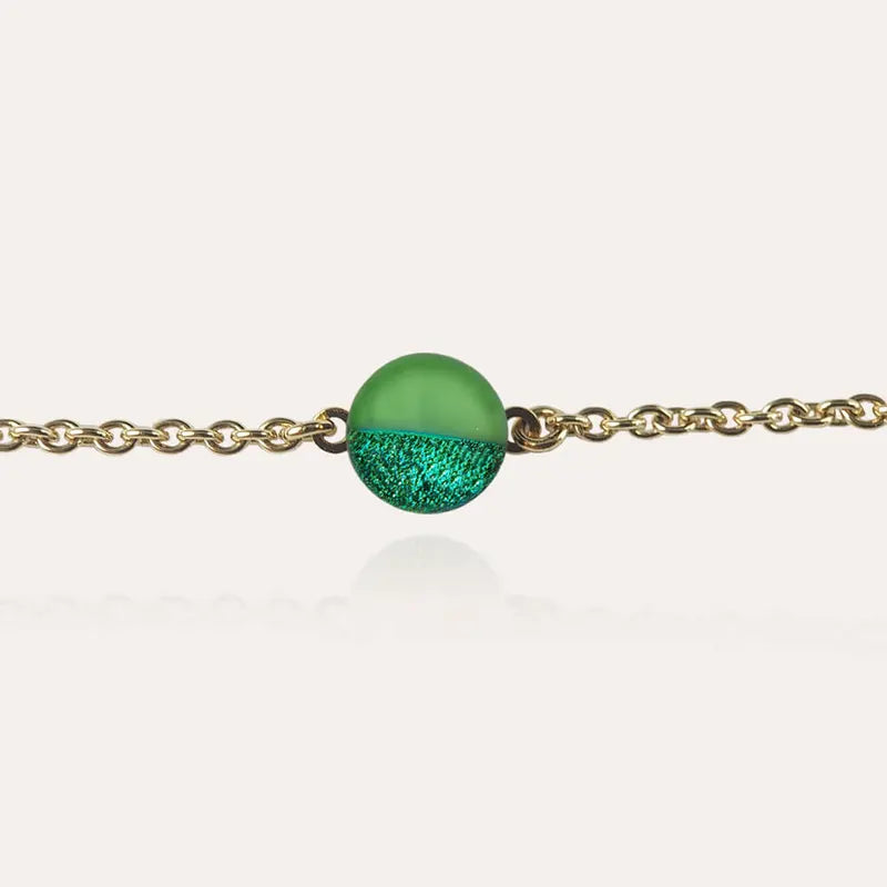 Bracelet fin pour femme cadeau doré, vert avantica