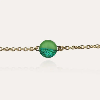 Bracelet fin pour femme cadeau doré, vert avantica