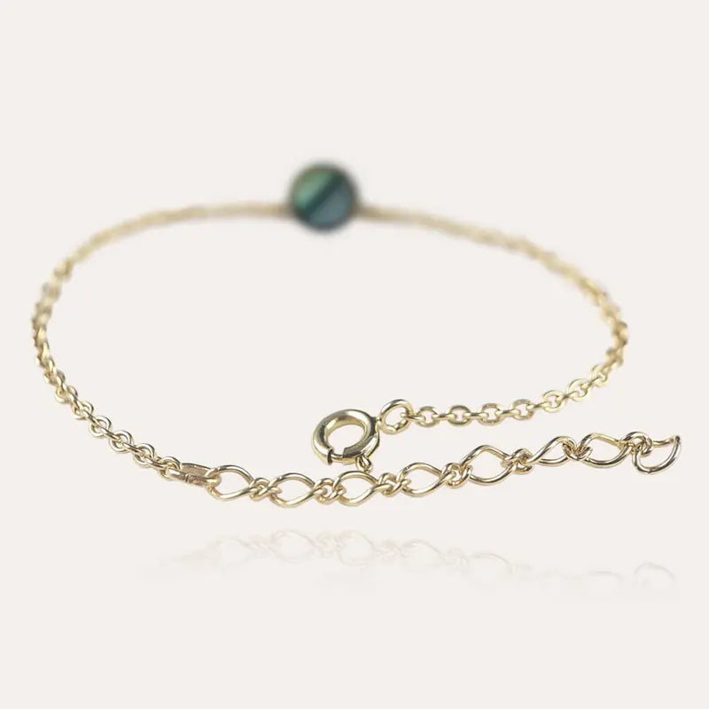 Bracelet fin pour femme de luxe doré, vert oryna