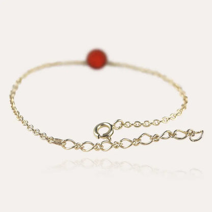 Bracelet fin pour femme large en or, rouge flambesia