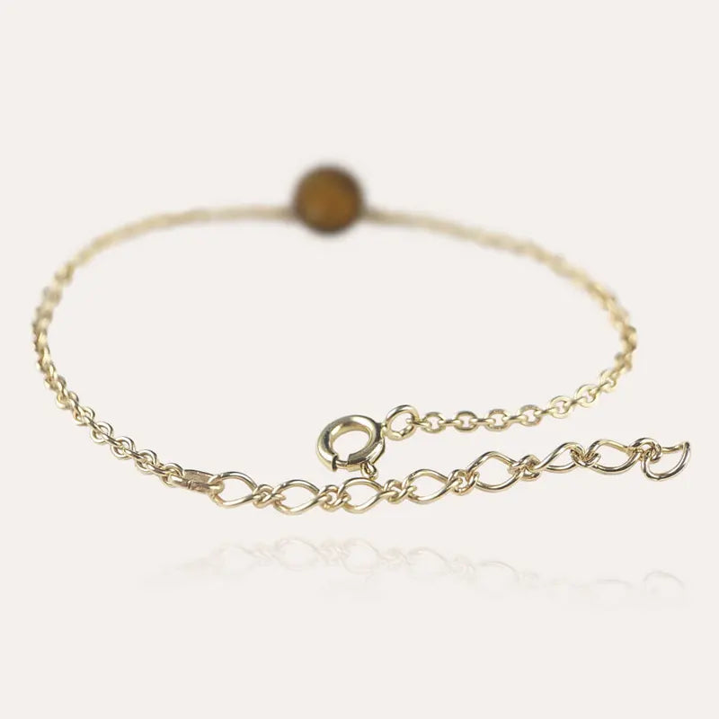 Bracelet fin pour femme métal en or, marron et orange alara