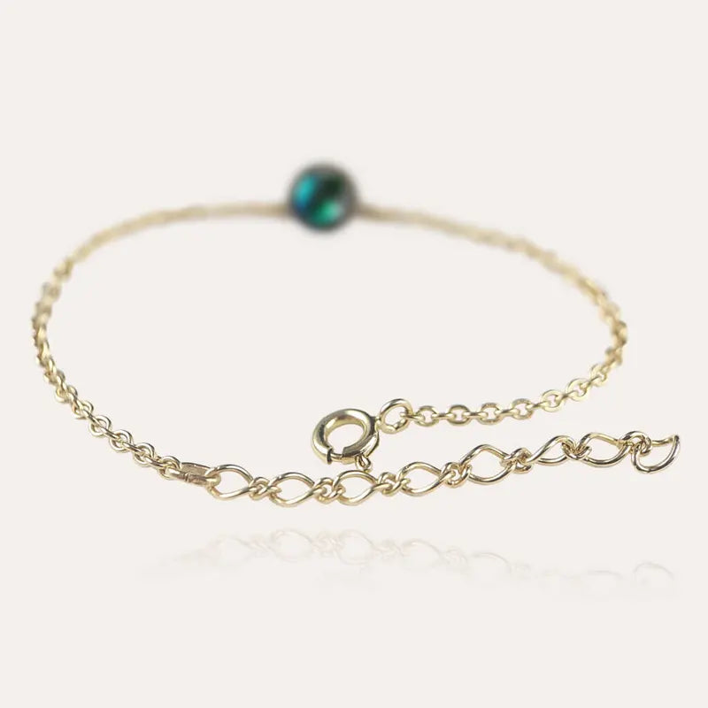 Bracelet fin pour femme or 18k, bleu voluca