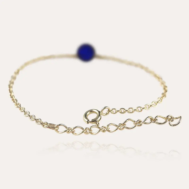 Bracelet fin pour femme soldes bracelets en plaque or, bleu nocturnelle