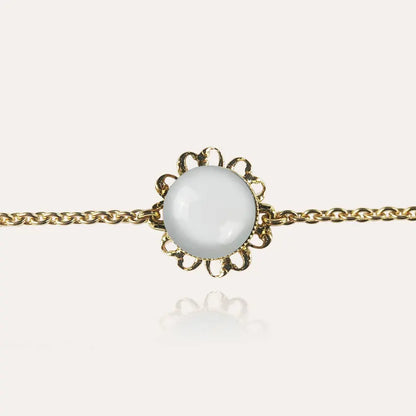 Bracelet fleur perle de verre