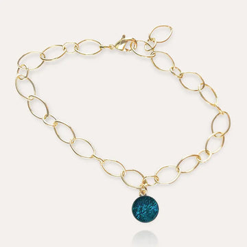 Bracelet pampille fin or bleu laga