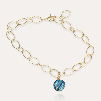 Bracelet pampille en verre originale pour femme, bleu aeriane