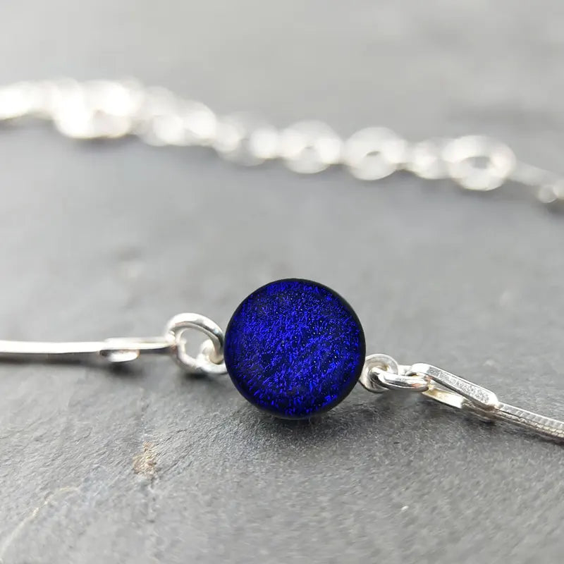 Bracelet serpent cadeau pour la fête des mères en argent massif, bleu nocturnelle