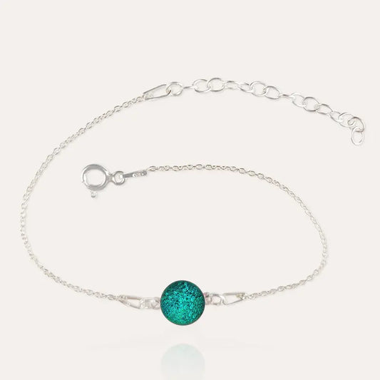 Bracelet simple ensemble de femme en argent 925 vert emeria