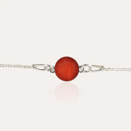 Bracelet simple femme fantaisie en argent 925 rouge flambesia