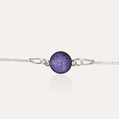 Bracelet simple gros en argent femme violet lilalune