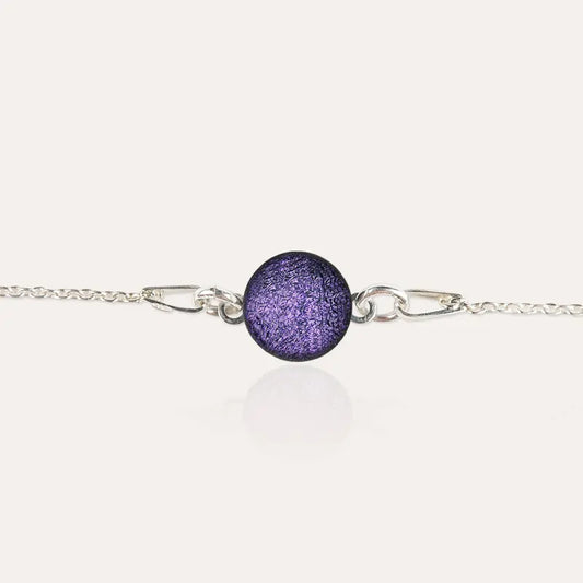 Bracelet simple gros en argent femme violet lilalune
