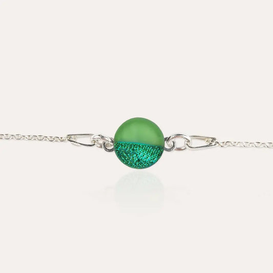 Bracelet simple grosse maille vert avantica