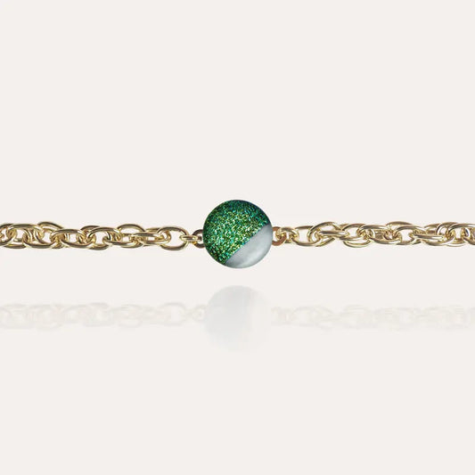Bracelet songe doré vert orneige