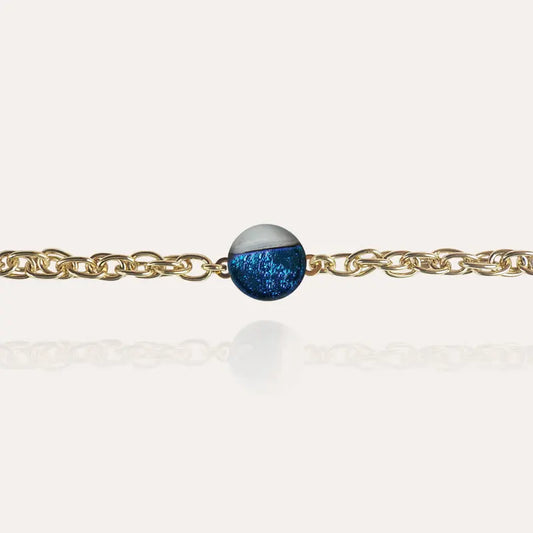 Bracelet pour femme en plaqué or bleu bleuange
