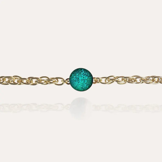 Bracelet songe en plaqué or vert pour femme emeria