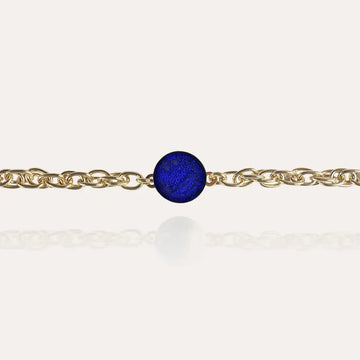 Gros bracelet pour femme en plaqué or bleu nocturnelle