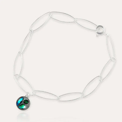Bracelet torsade bijoux créateur en argent bleu voluca