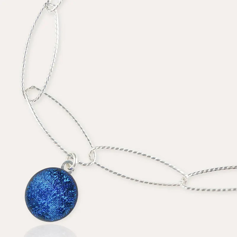 Bracelet torsade bijoux femme en argent 925 bleu lagonia