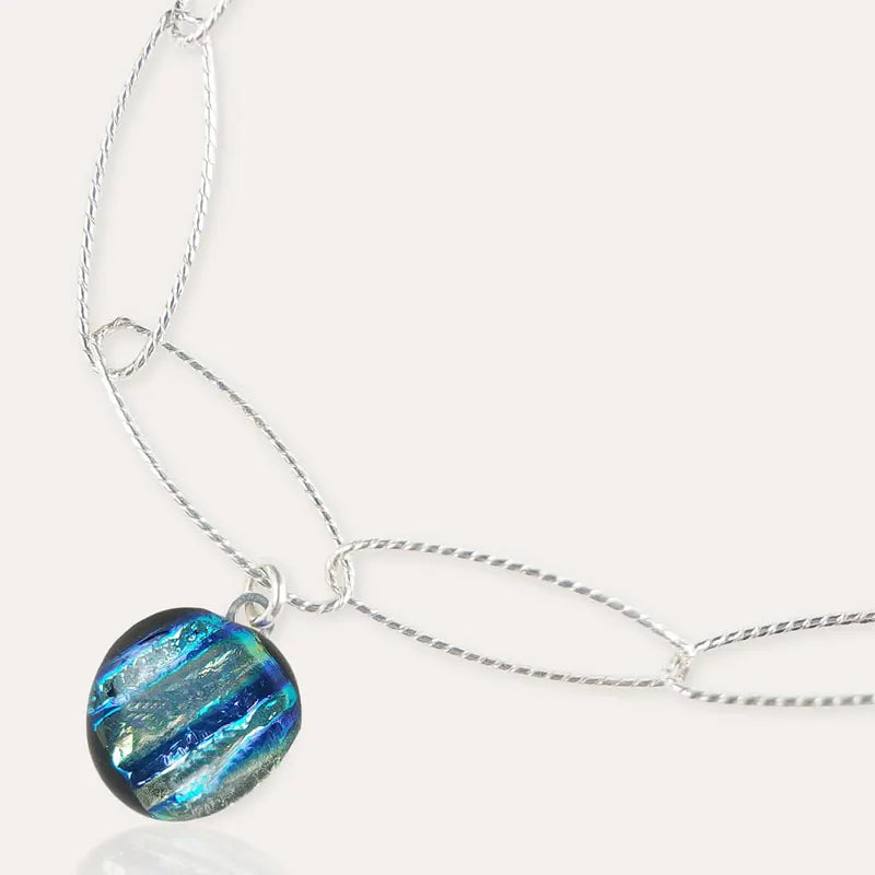 Bracelet torsade bijoux tendance en argent 925 bleu aeriane