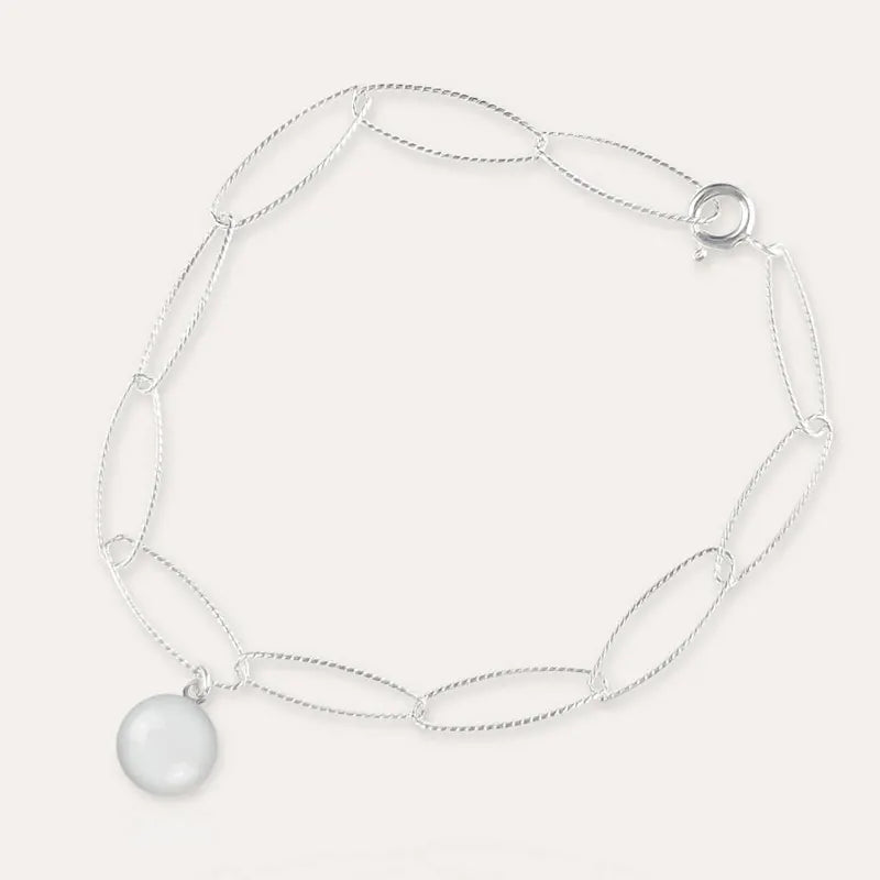 Bracelet torsade bijoux tendance en argent blanc lumine