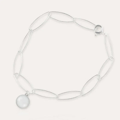 Bracelet torsade bijoux tendance en argent blanc lumine