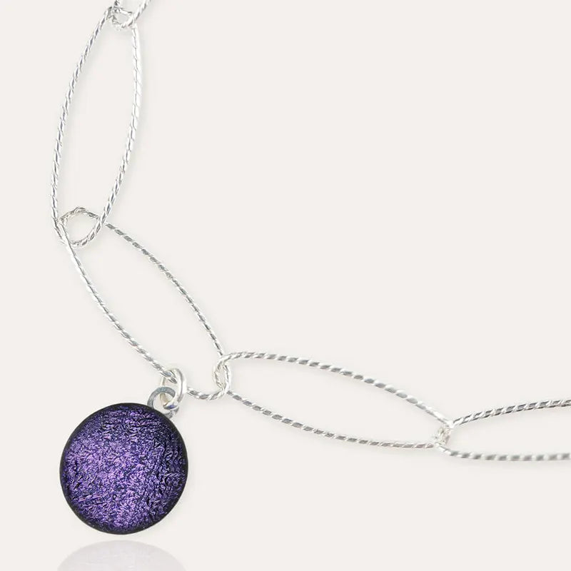 Bracelet torsade bijoux tendance en argent violet lilalune