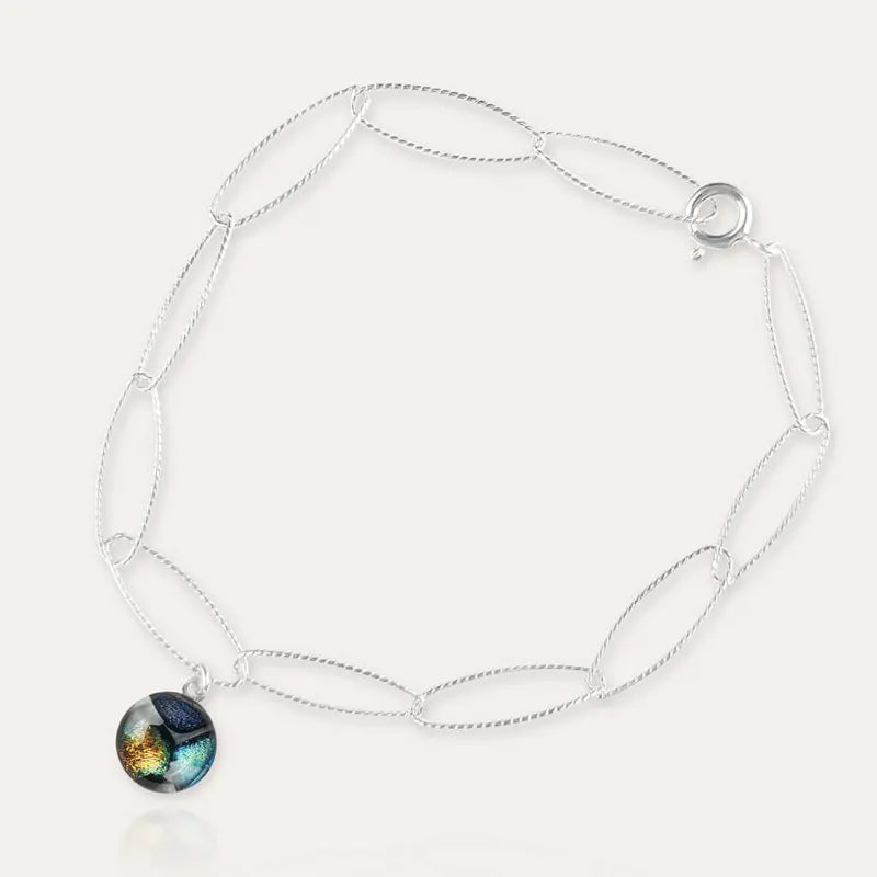 Bracelet torsade fin en argent multicolore elumina