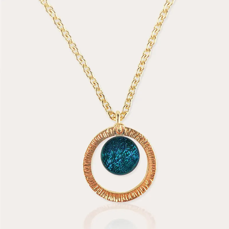 Collier chaîne pour femme amitié pour 4 en plaque or, bleu laga